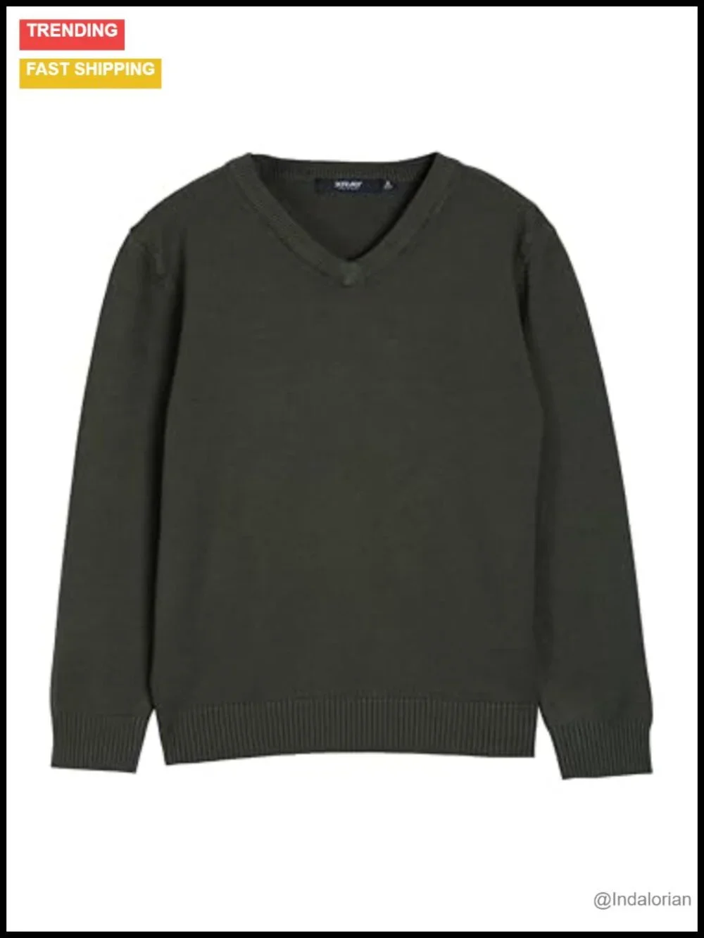 Boys School Uniform Pullover Sweater V-Neck Long Sleeve